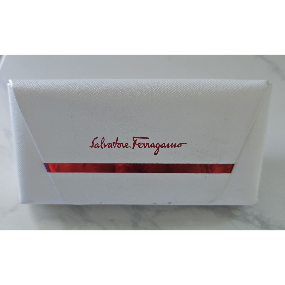 Rare Salvatore Ferragamo Glasses Case Italian White Semi Hard